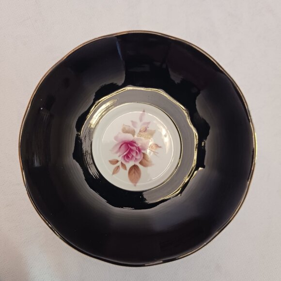 Limited edition Birks Elizabethan Black teacup and saucer EUC - Picture 5 of 6